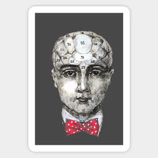 Phrenology head - bowtie Sticker